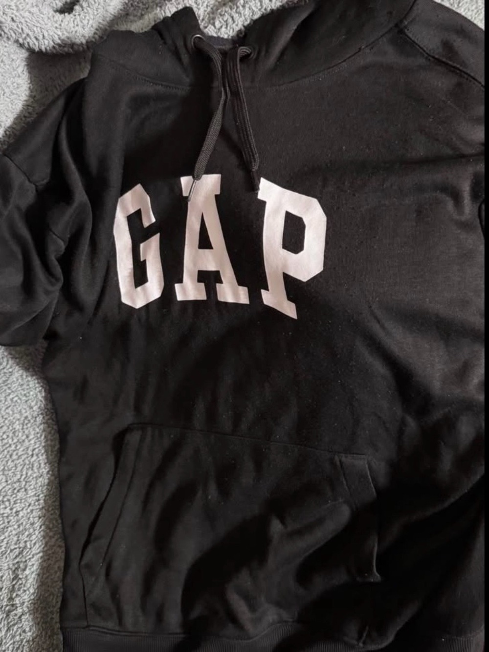 GAP Black Hoodie with White Logo